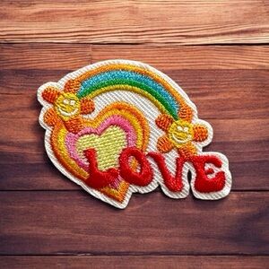 Colorful Embroidered Love Patch